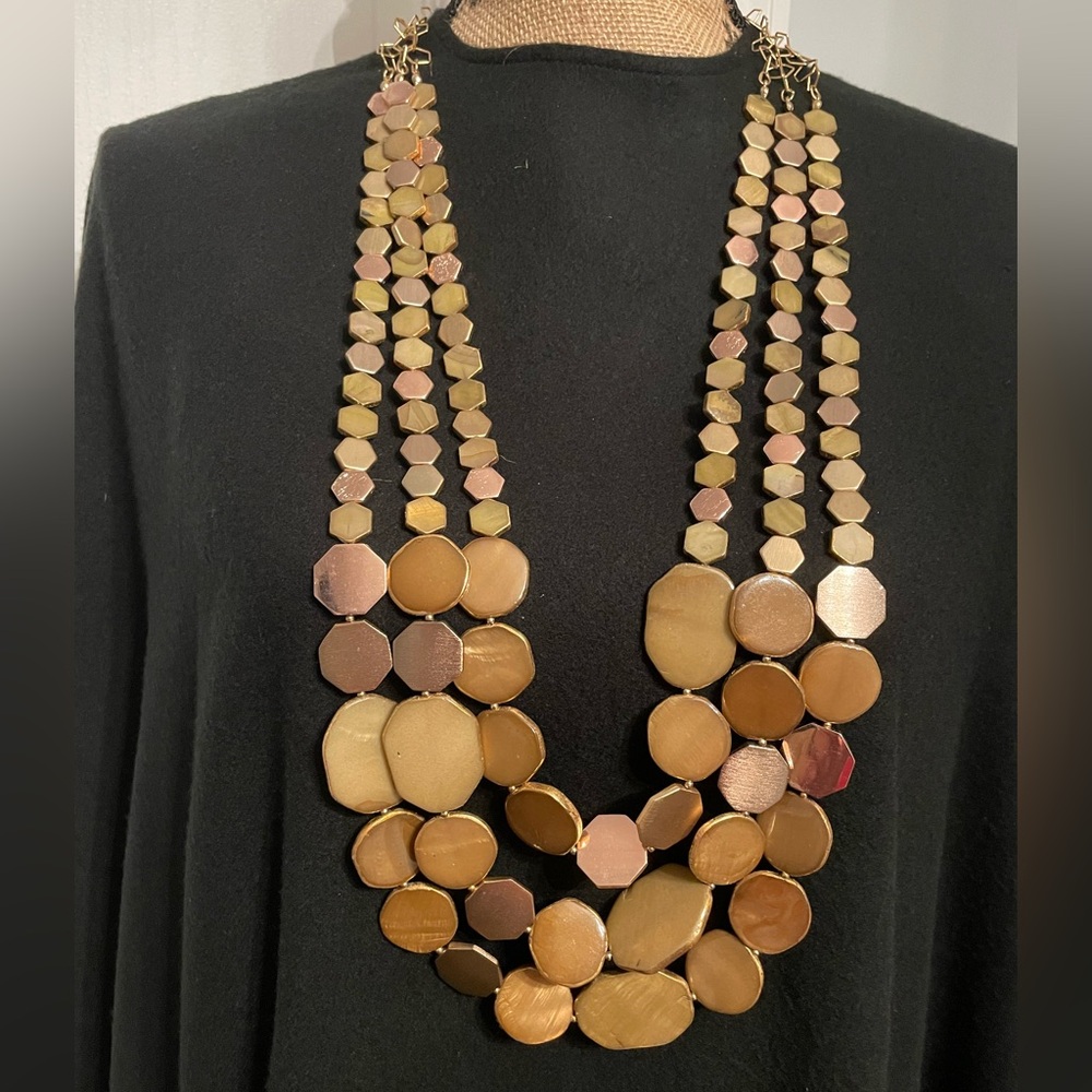 Chico's Gold and Brown Multi-Strand Necklace